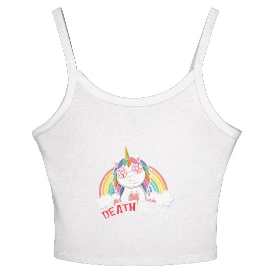 Satan Rainbow Unicorn Love Metal Music Heavy Rock Women's Spaghetti Strap Tank Top