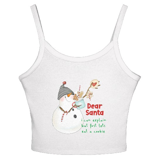 Dear Santa I can explain Women's Spaghetti Strap Tank Top