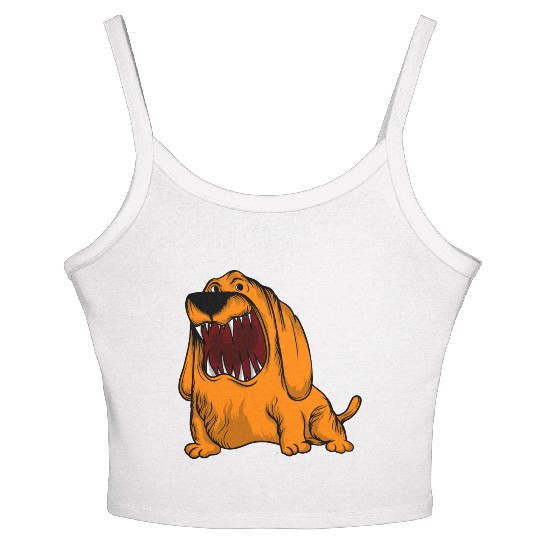 Scary Big Mouth Dog Owners Pet Lover Gift Ideas Women's Spaghetti Strap Tank Top
