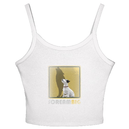 Dog sweet Puppy Jack Russell, Scream Big Wolf Women's Spaghetti Strap Tank Top