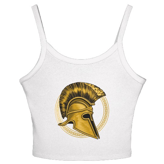 Gold Gladiator Sparta Greek Gym Workout Women's Spaghetti Strap Tank Top