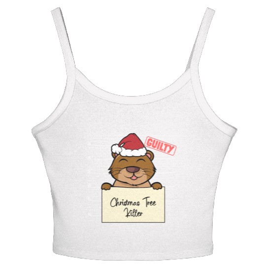 Sea otter christmas funny prison Women's Spaghetti Strap Tank Top