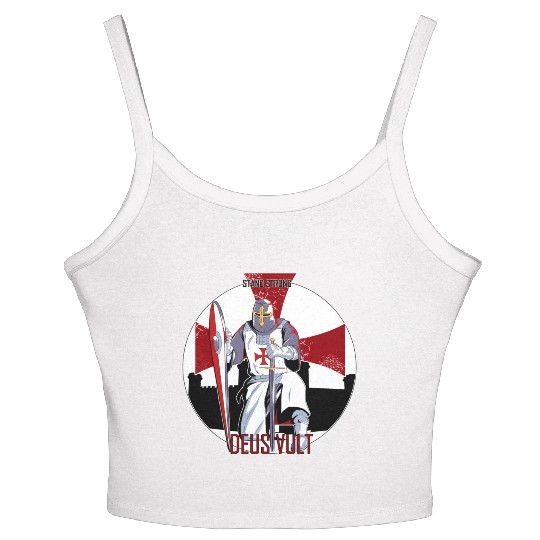Stand strong and Deus vult Women's Spaghetti Strap Tank Top