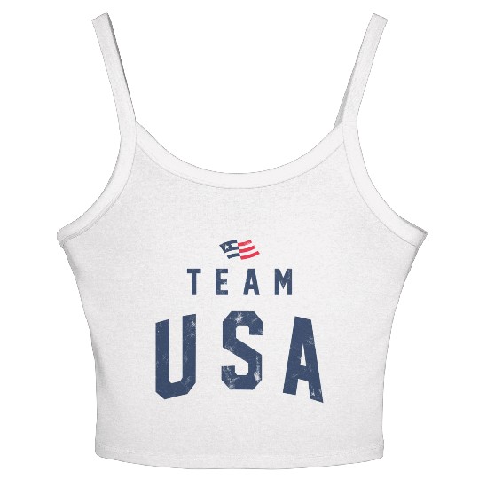 TEAM USA USED LOOK Women's Spaghetti Strap Tank Top
