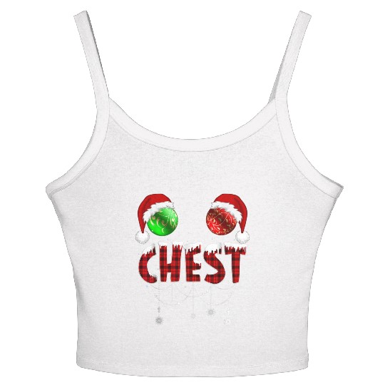 Chest Nuts Christmas Funny Matching Couple Women's Spaghetti Strap Tank Top