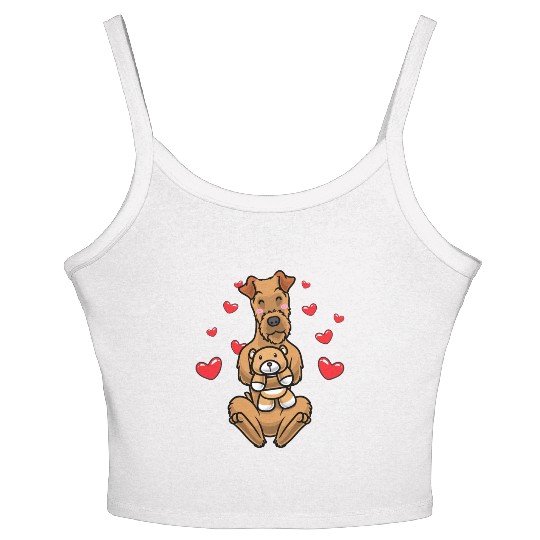 Kawaii Irish Terrier Stuffed Animal Dog Irish Red Women's Spaghetti Strap Tank Top