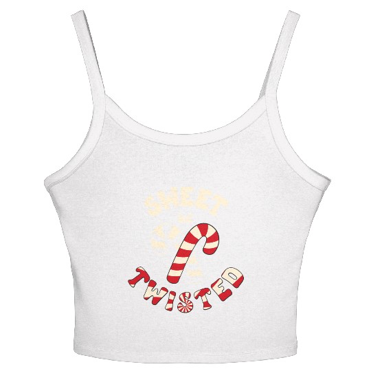 Sweet but twisted candy canes pun Women's Spaghetti Strap Tank Top
