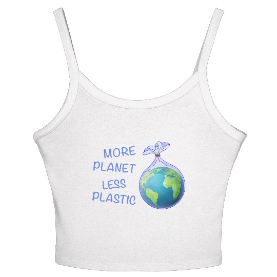More Planet Less Plastic Eco Friendly Women's Spaghetti Strap Tank Top