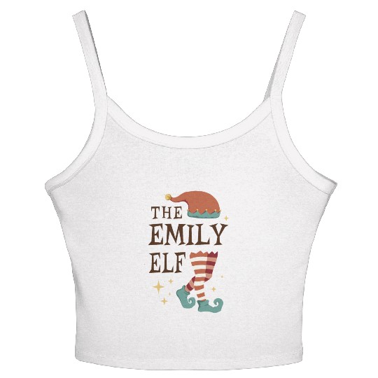 The Emily Elf - Christmas Pajama for Emily Women's Spaghetti Strap Tank Top