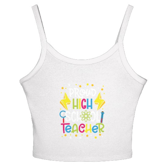 Teachers proud high school teacher school teach Women's Spaghetti Strap Tank Top