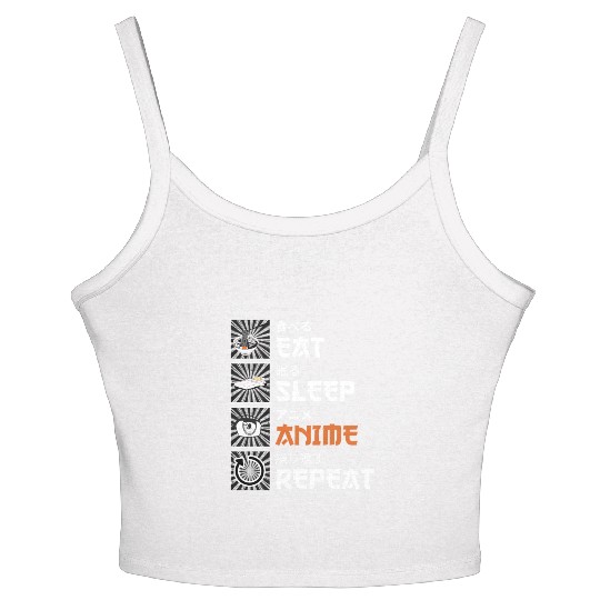 Eat, Sleep, Anime, Repeat - Gift For Christmas Day Women's Spaghetti Strap Tank Top