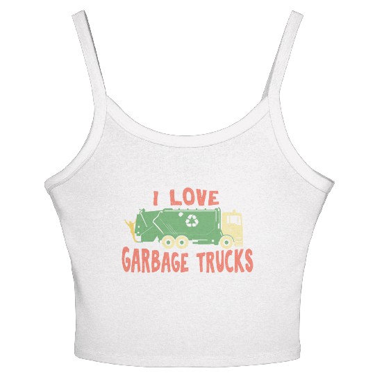 I love garbage trucks Women's Spaghetti Strap Tank Top