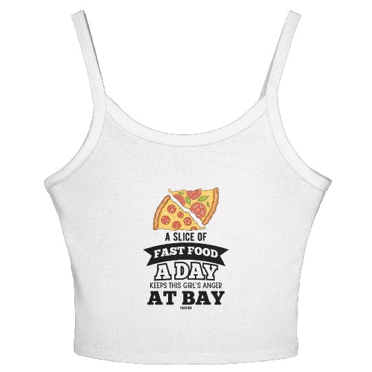funny saying for Pizza Women Girls Women's Spaghetti Strap Tank Top