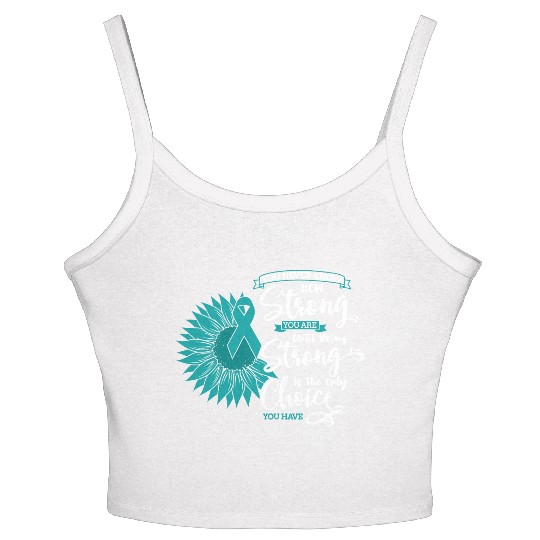 Cervical Cancer Awareness Month Teal Sunflower Women's Spaghetti Strap Tank Top