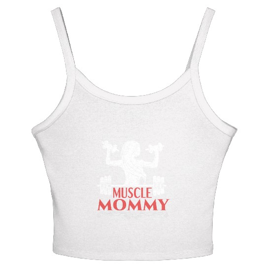 Muscle Mommy fitness saying Women's Spaghetti Strap Tank Top