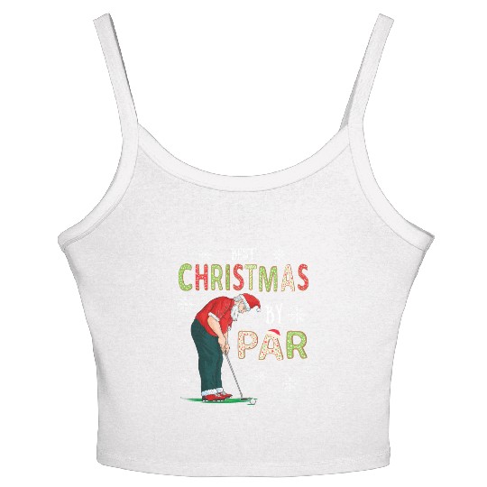 Golf Santa Claus Pun Golfer Gift Golfing Women's Spaghetti Strap Tank Top