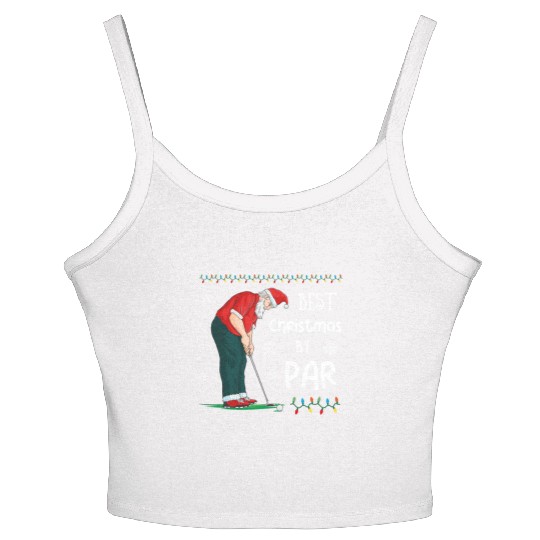 Golf Santa Claus Pun Golfer Gift Golfing Women's Spaghetti Strap Tank Top