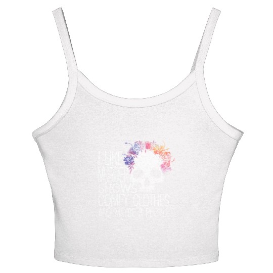 I Like Murder Shows Comfy Clothes And 3 People Women's Spaghetti Strap Tank Top