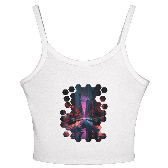 New York Vaporwave Aesthetic Retro Style Love NY Women's Spaghetti Strap Tank Top