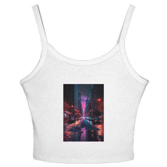 New York Vaporwave Aesthetic Retro Style Love NY Women's Spaghetti Strap Tank Top