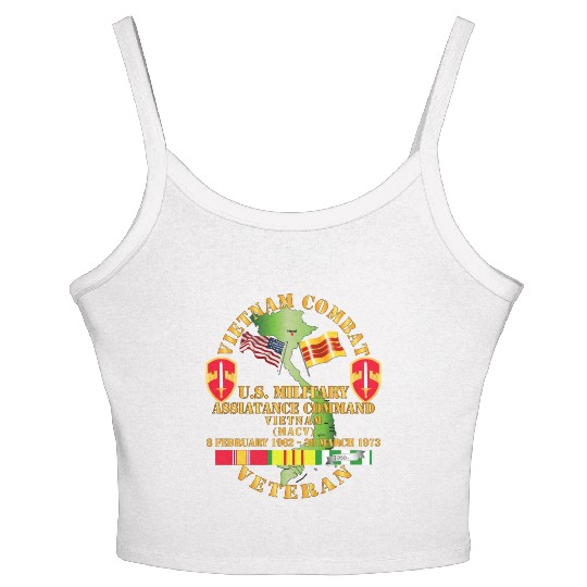 Army Vietnam Combat Veteran US Military Asst Cmd V Women's Spaghetti Strap Tank Top