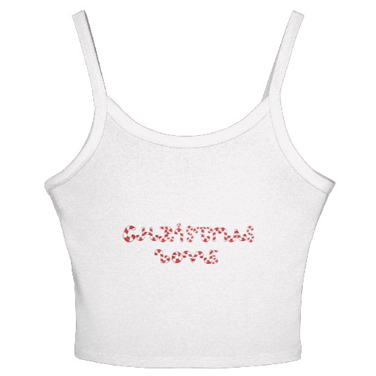 Christmas Love candy canes Women's Spaghetti Strap Tank Top