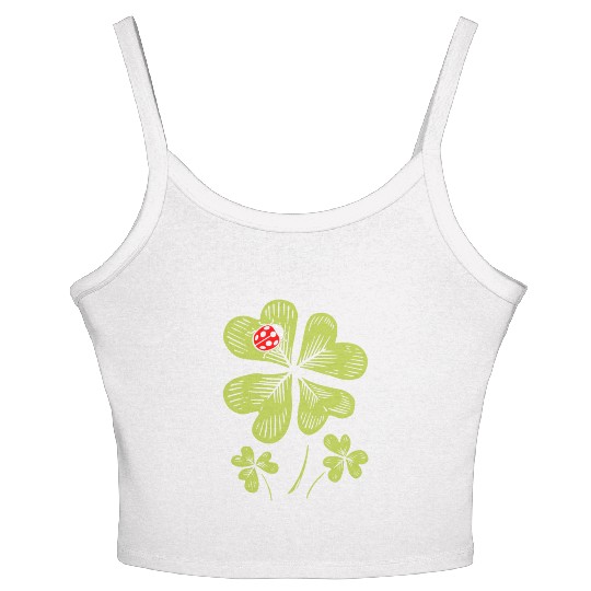 Ladybug St. Patricks Day Bug Catcher Entomologist Women's Spaghetti Strap Tank Top