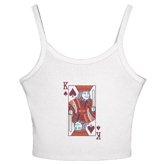 Matching Couple King And Queen Funny Heart Cards Women's Spaghetti Strap Tank Top