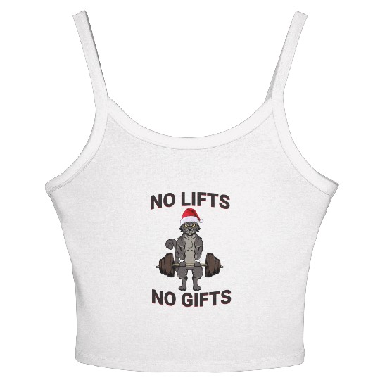 Funny No Lifts No Gifts Christmas Workout Women's Spaghetti Strap Tank Top