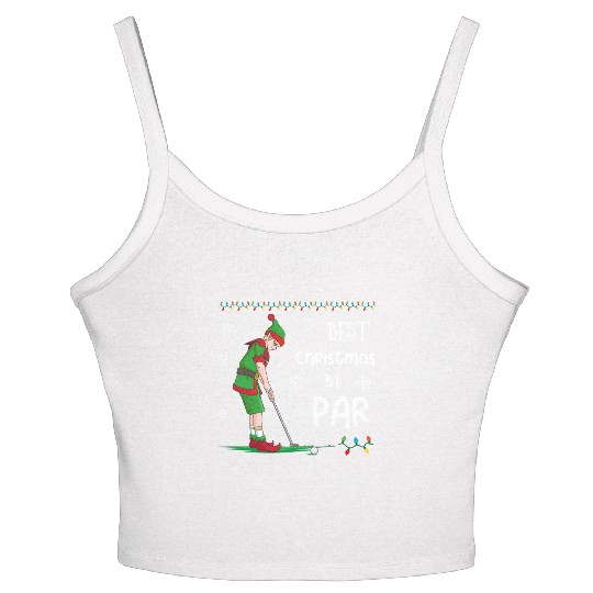 Golf Elf Pun Golfer Christmas Golfing Women's Spaghetti Strap Tank Top