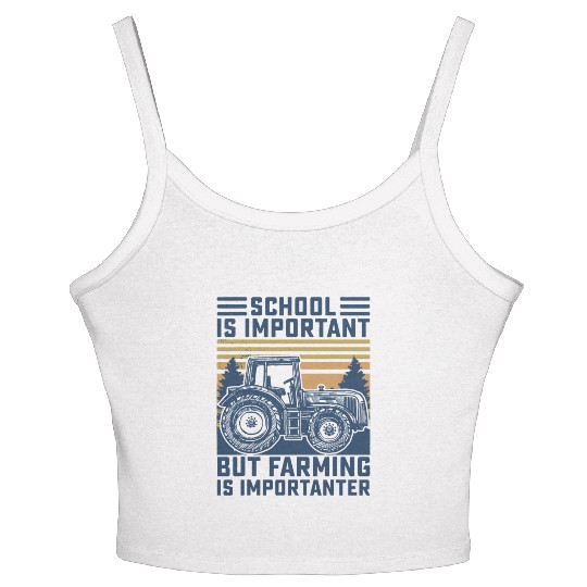 But Farming is Importanter Farmer Tractor Funny Fa Women's Spaghetti Strap Tank Top
