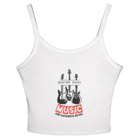 Guitar Rock Music For Guitarists Retro Women's Spaghetti Strap Tank Top