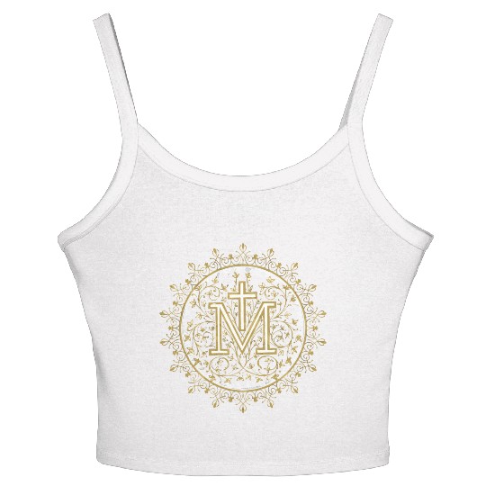 Hail Mary Catholic Our Lady Holy Blessed Ave Maria Women's Spaghetti Strap Tank Top