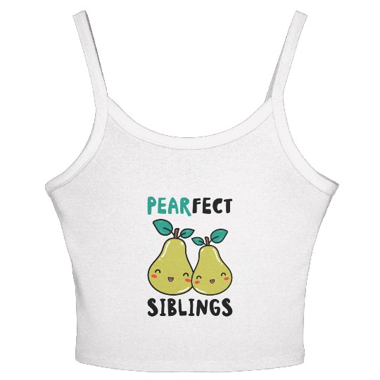 Siblings Pear Fruit Big Brother Sister Goals Women's Spaghetti Strap Tank Top
