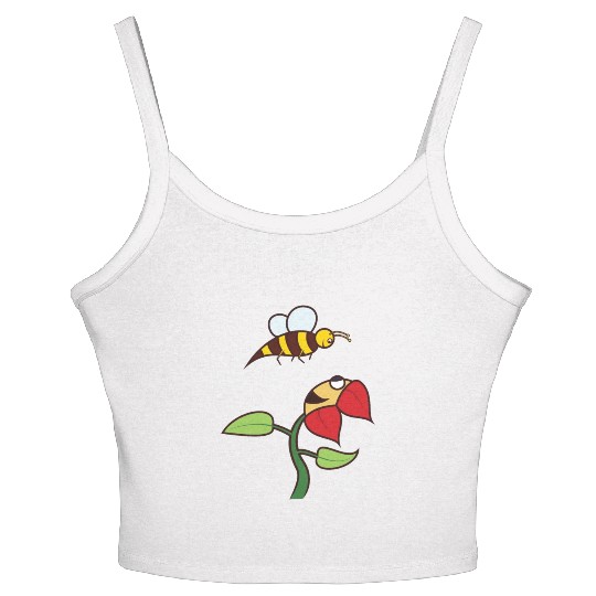 bee flower amazon Women's Spaghetti Strap Tank Top