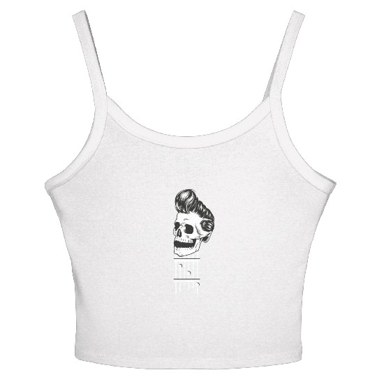 Rock N Roll Skeleton Head -Sweet Rock On Guitar Women's Spaghetti Strap Tank Top