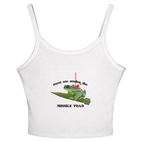 Meet me under the missile toad – mistletoe pun Women's Spaghetti Strap Tank Top