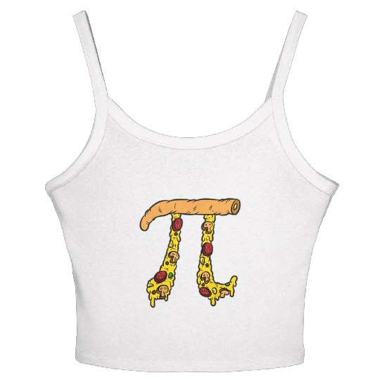 Pizza Pi Funny Pi day gift funny Pizza Pi Women's Spaghetti Strap Tank Top