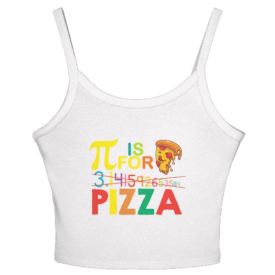 Vintage Pi Is For Pizza Pizza Pi Day Women's Spaghetti Strap Tank Top