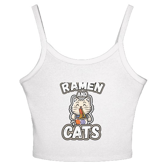 Ramen and cats Women's Spaghetti Strap Tank Top