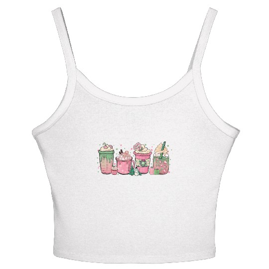 Hot Chocolate Cup Peppermint Mocha Women's Spaghetti Strap Tank Top