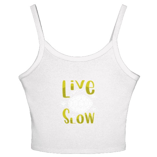 Relax and Live Slow Sea Turtle Beachy Vacation Women's Spaghetti Strap Tank Top