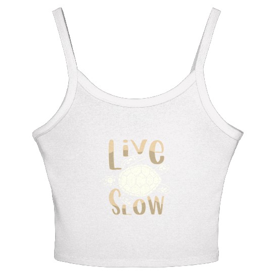 Relax and Live Slow Sea Turtle Beachy Vacation Women's Spaghetti Strap Tank Top