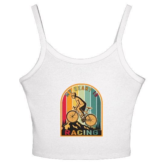 Vintage Bicycle Bike Race Racing Women's Spaghetti Strap Tank Top