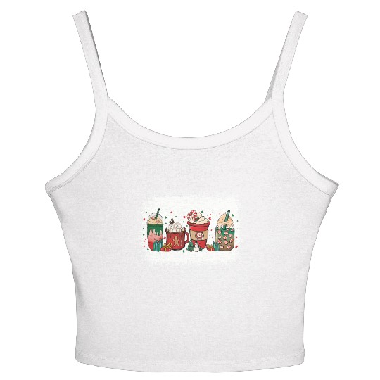 Christmas Coffee Cup Bleached Women's Spaghetti Strap Tank Top