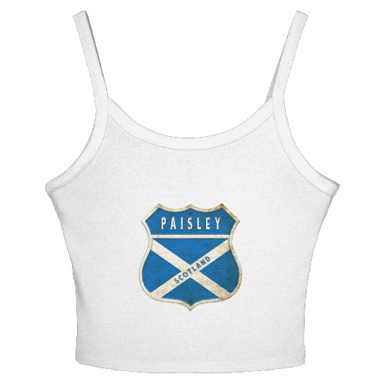 Paisley Scotland coat of arms flag design Women's Spaghetti Strap Tank Top