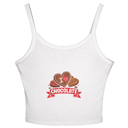 I Love Chocolate Sweets Candy Chocolate Bar Women's Spaghetti Strap Tank Top