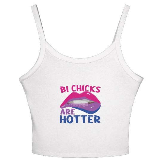 Bi Chicks Are Hotter Bisexual Pride Flag Lips Women's Spaghetti Strap Tank Top