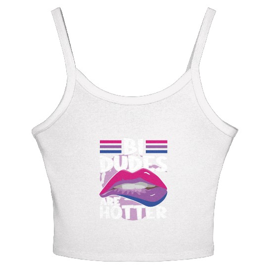 Bi Dudes Are Hotter Bisexual Pride Flag Lips Women's Spaghetti Strap Tank Top