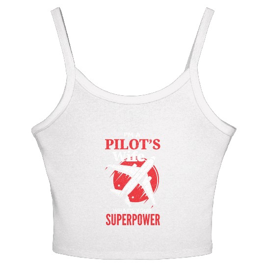 Funny Pilot Wife Girlfriend Aviation Women's Spaghetti Strap Tank Top